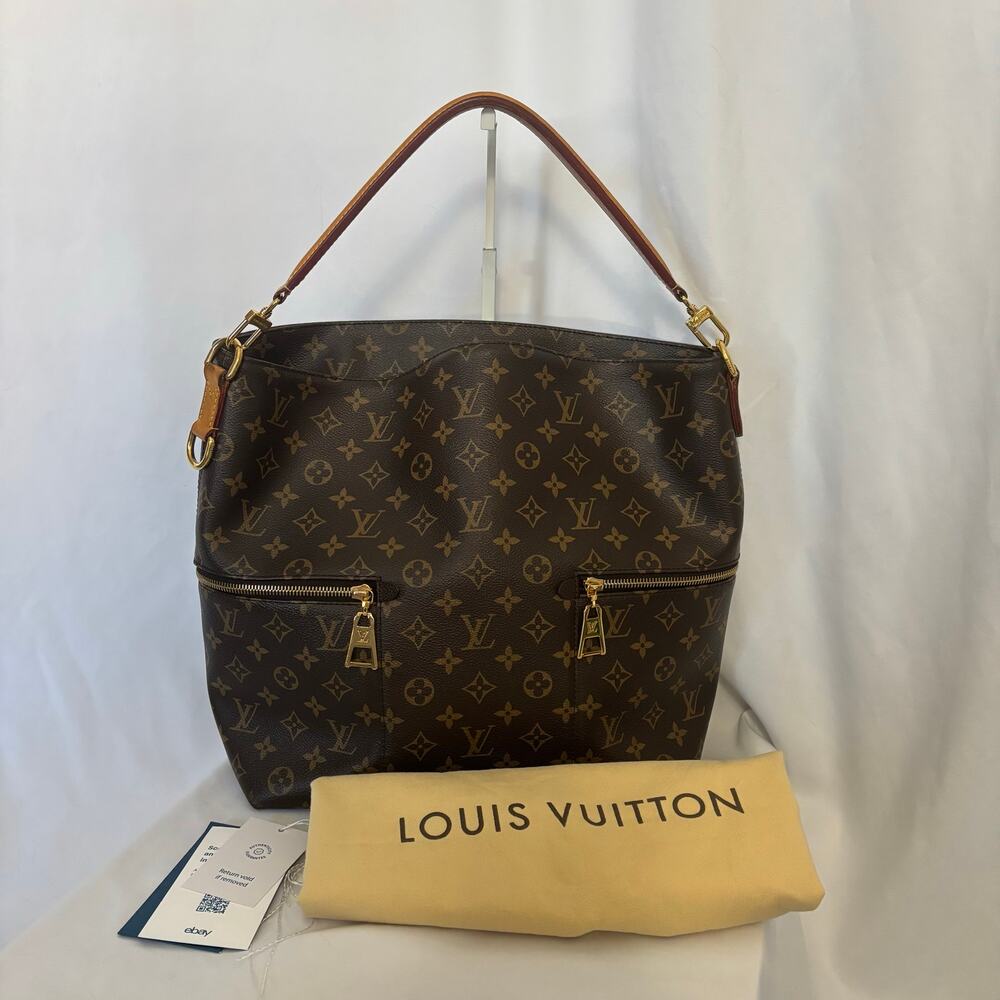 Louis Vuitton Melie M41544 Monogram Canvas Hobo Shoulder Bag Brown